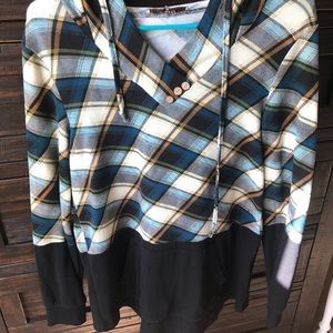 Hooded long sleeve cotton sweater